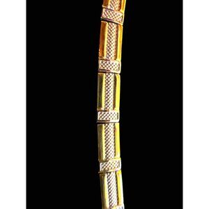 Beautiful Quality Gold Bracelet with Faux Diamonds Size 7 to 7.25